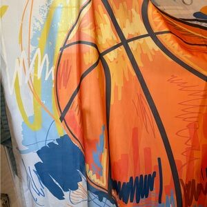 Colorful Basketball Graphic Shower Curtain